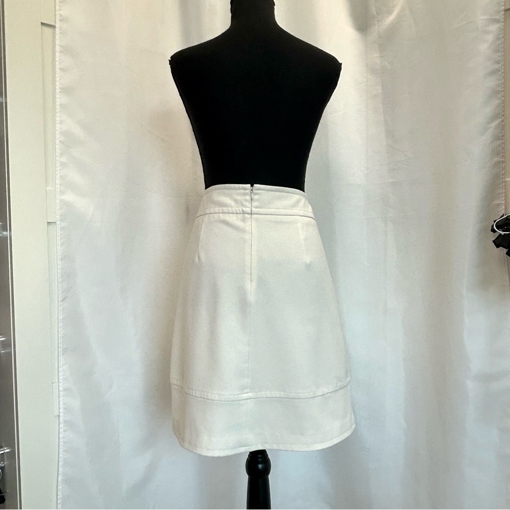 Sandra Angelozzi ivory light cream skirt front pleat Sz 38 - Picture 2 of 12